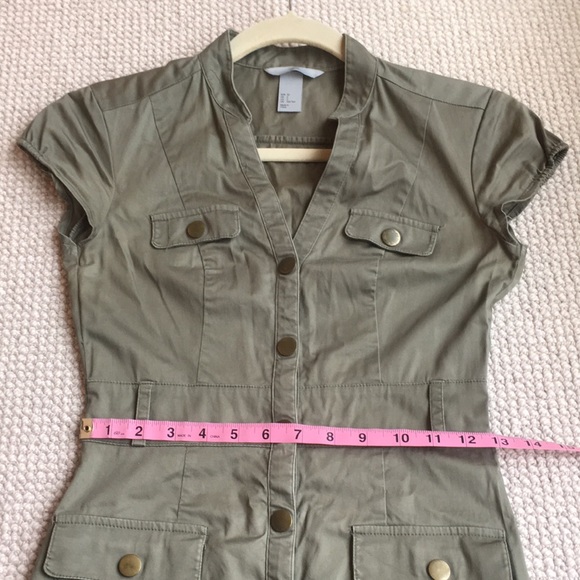 Military style cotton sheath dress - Picture 3 of 7